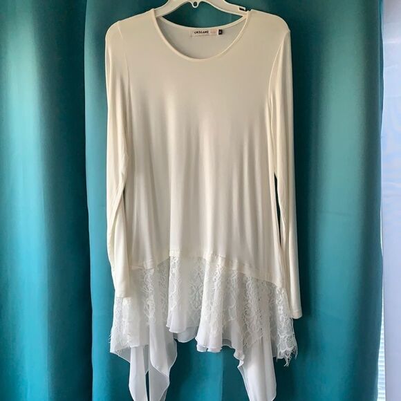 Origami by Vivien size small tunic cream color - Picture 1 of 8
